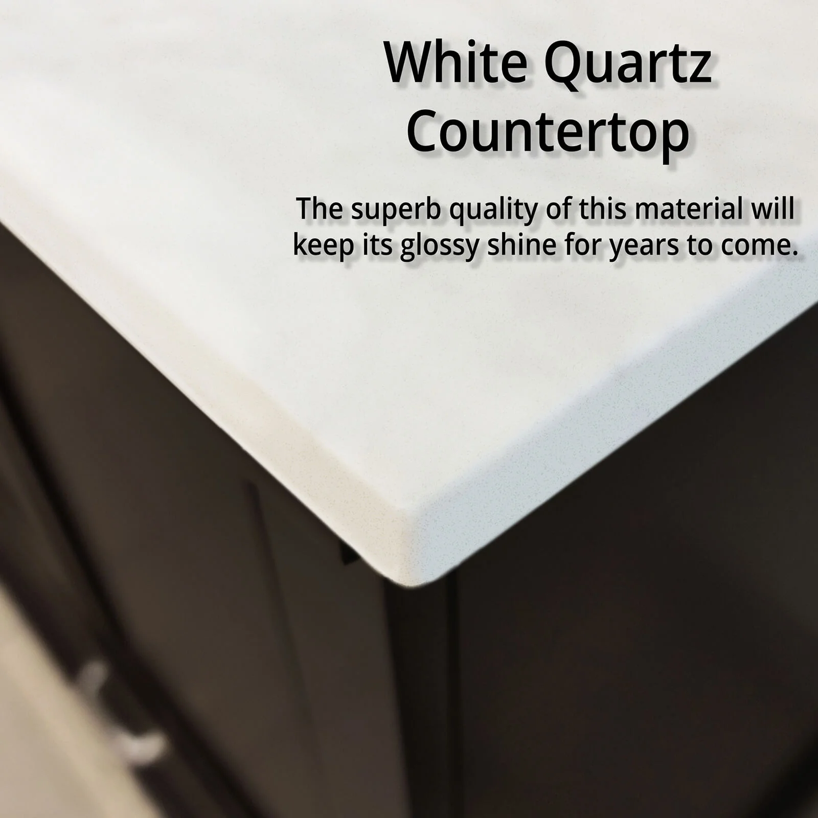 84" Black Double Vanity with White Quartz Countertop - Image 5