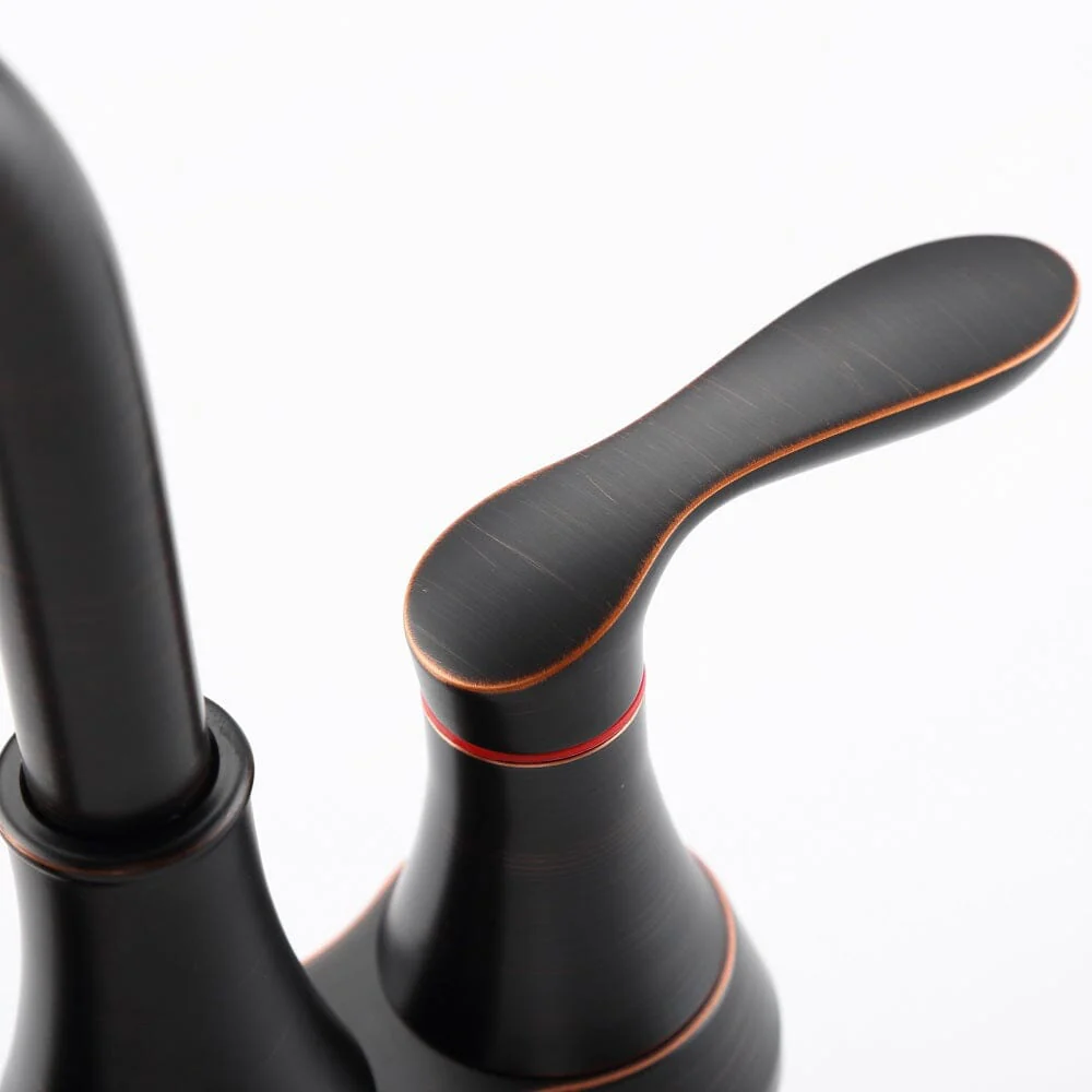 Giving Tree 2-Handle 4-Inch Oil Rubbed Bronze Bathroom Faucet, Bathroom Vanity Sink Faucets with Pop-up Drain and Supply Hoses - Image 7