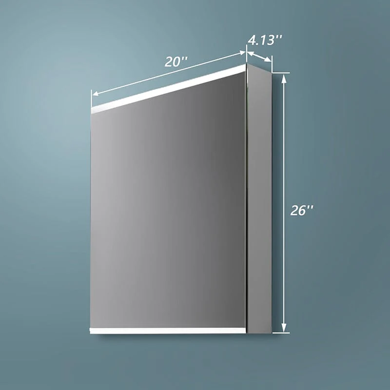 20 x 26 Inch Dimmable LED Bathroom Mirror Cabinet with 3-Tier Storage Shelves - Image 7