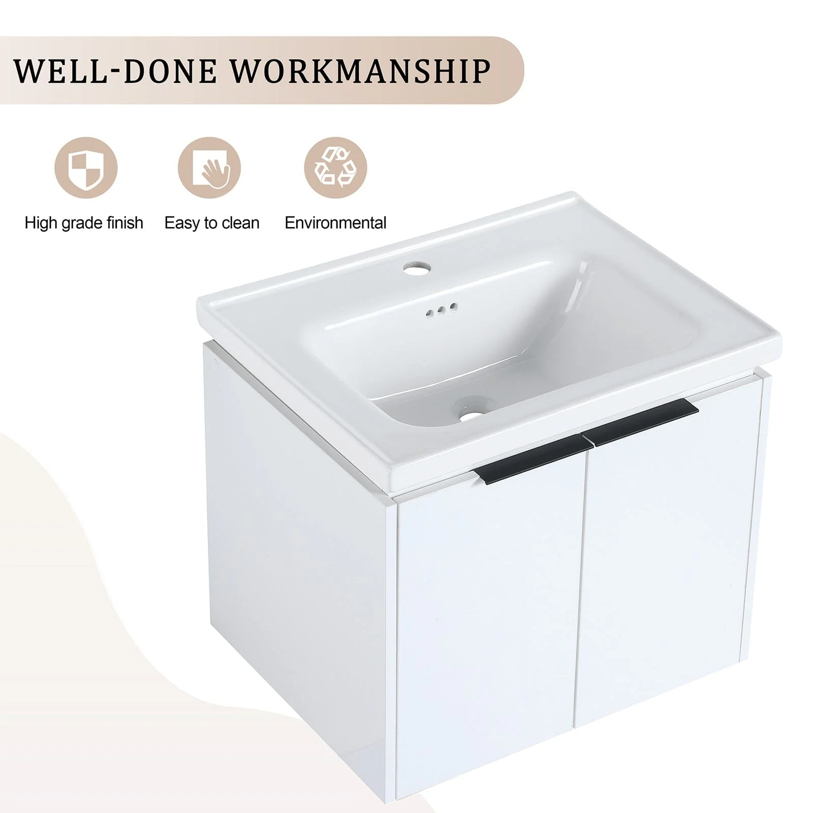 Giving Tree 60" Wall-mounted Bathroom Vanity with Sink and Storage Shelves - Image 8