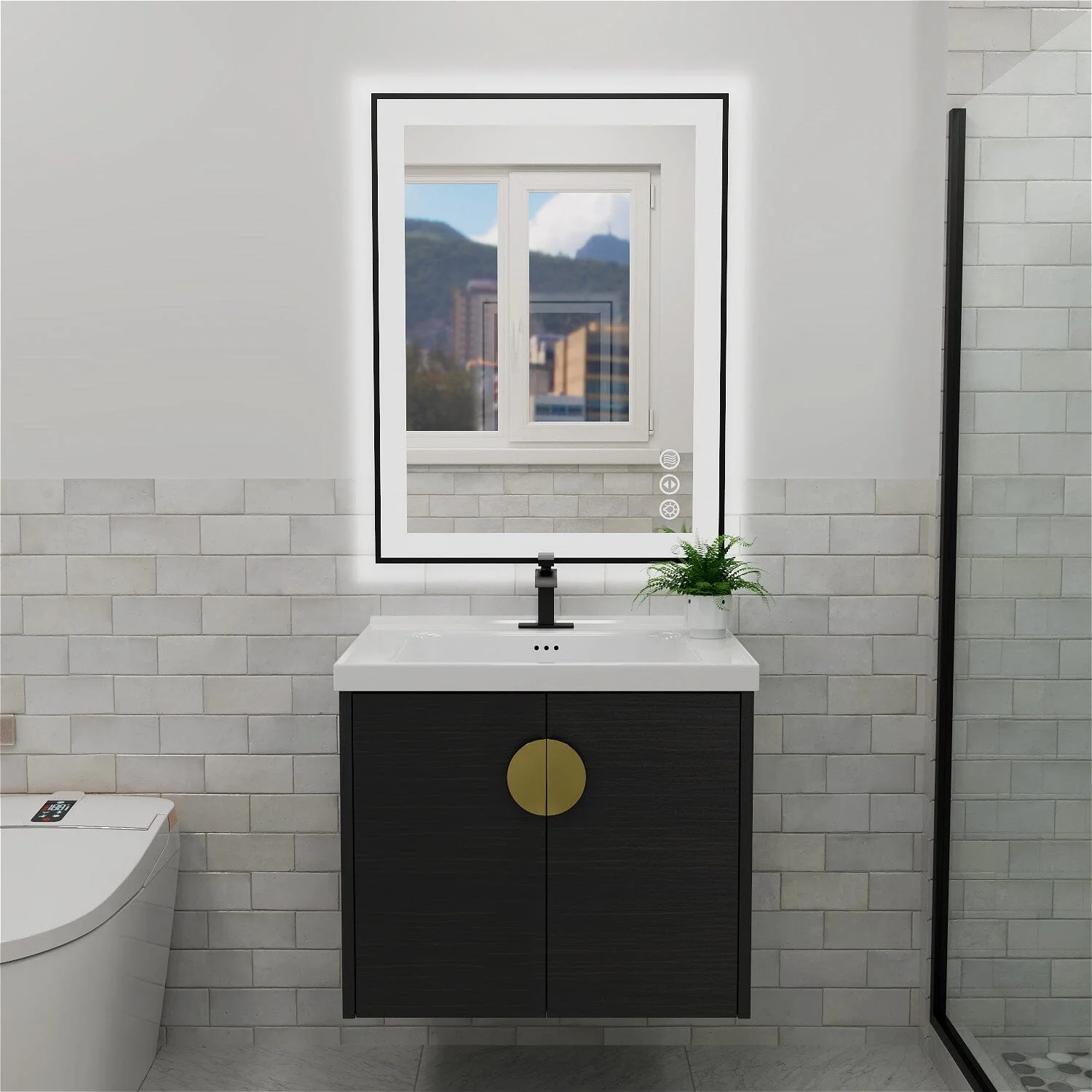 GIVING TREE 28"/32"/36"/40" LED Bathroom Mirror with Black Frame, Anti-Fog, Shatter-Proof, Memory, 3 Colors - Image 12