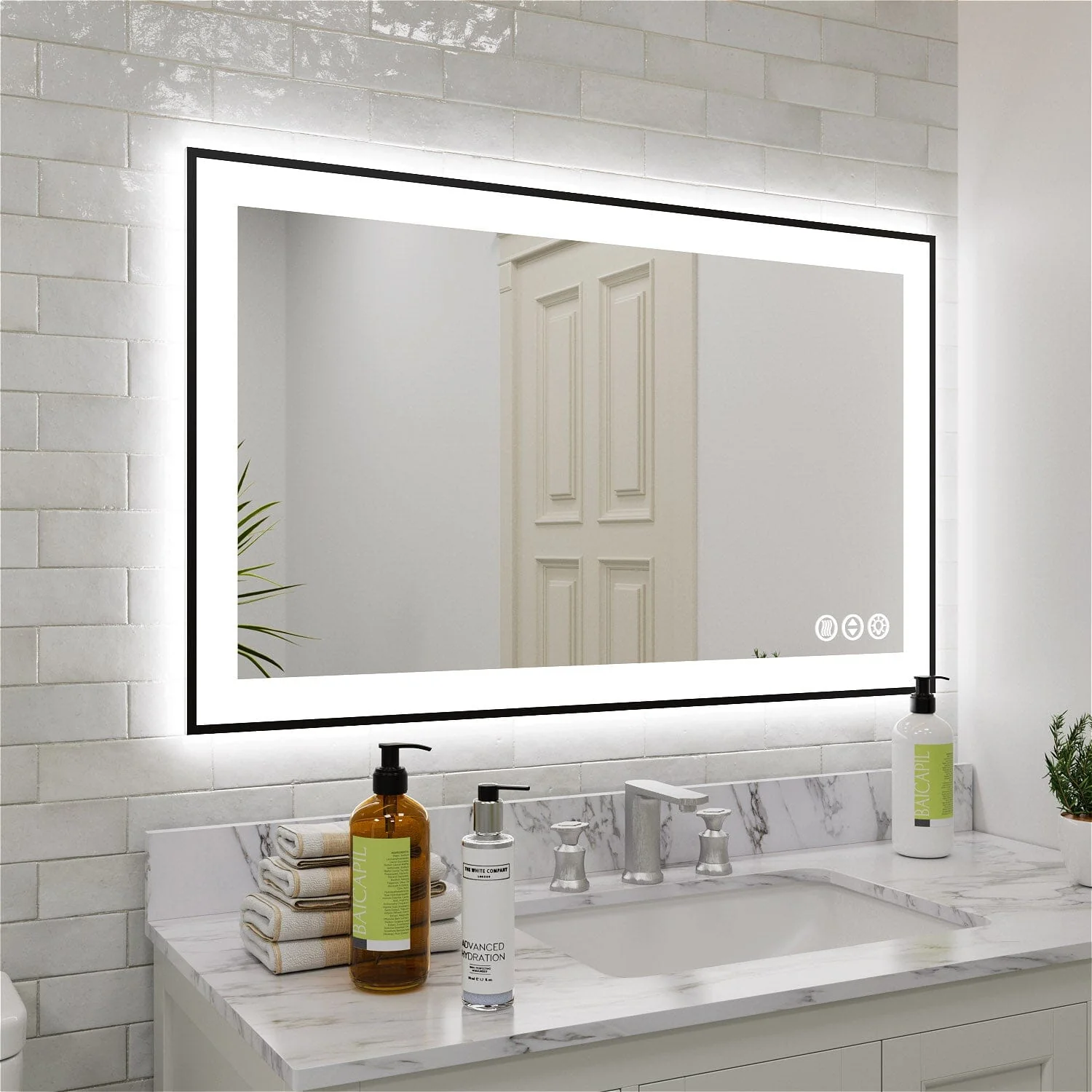 GIVING TREE 28"/32"/36"/40" LED Bathroom Mirror with Black Frame, Anti-Fog, Shatter-Proof, Memory, 3 Colors - Image 29