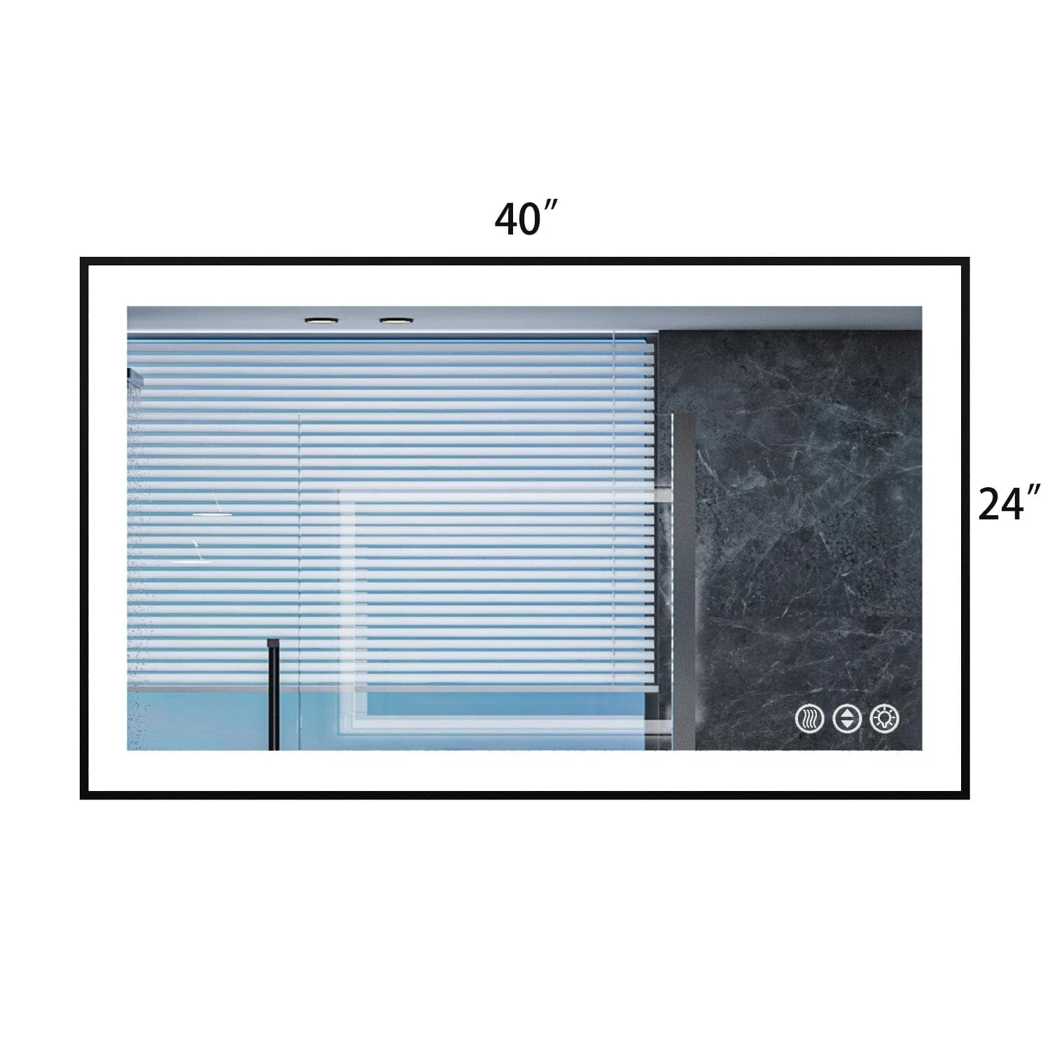 GIVING TREE 28"/32"/36"/40" LED Bathroom Mirror with Black Frame, Anti-Fog, Shatter-Proof, Memory, 3 Colors - Image 36