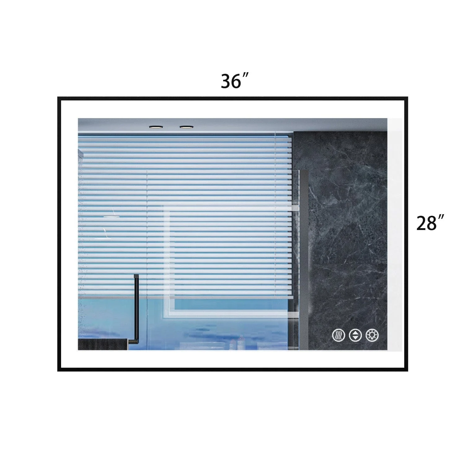 GIVING TREE 28"/32"/36"/40" LED Bathroom Mirror with Black Frame, Anti-Fog, Shatter-Proof, Memory, 3 Colors - Image 45