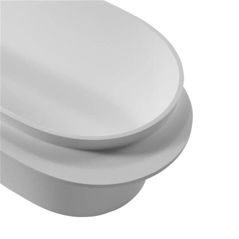 Giving Tree 67'' Solid Surface Stone Resin White Freestanding Bathtub with Shelf - Image 11