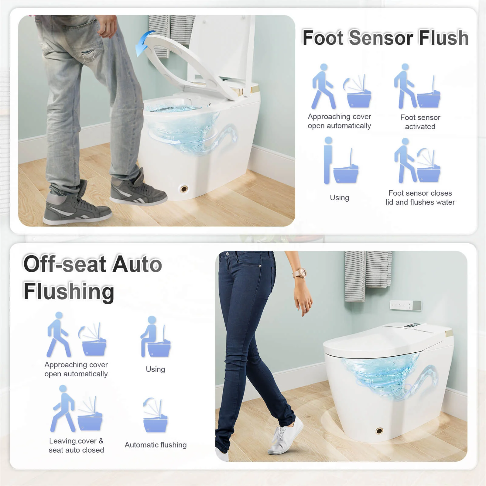 Tankless Elongated Smart Bidet Toilet with Heated Seat, Drying, Night Light - Image 10