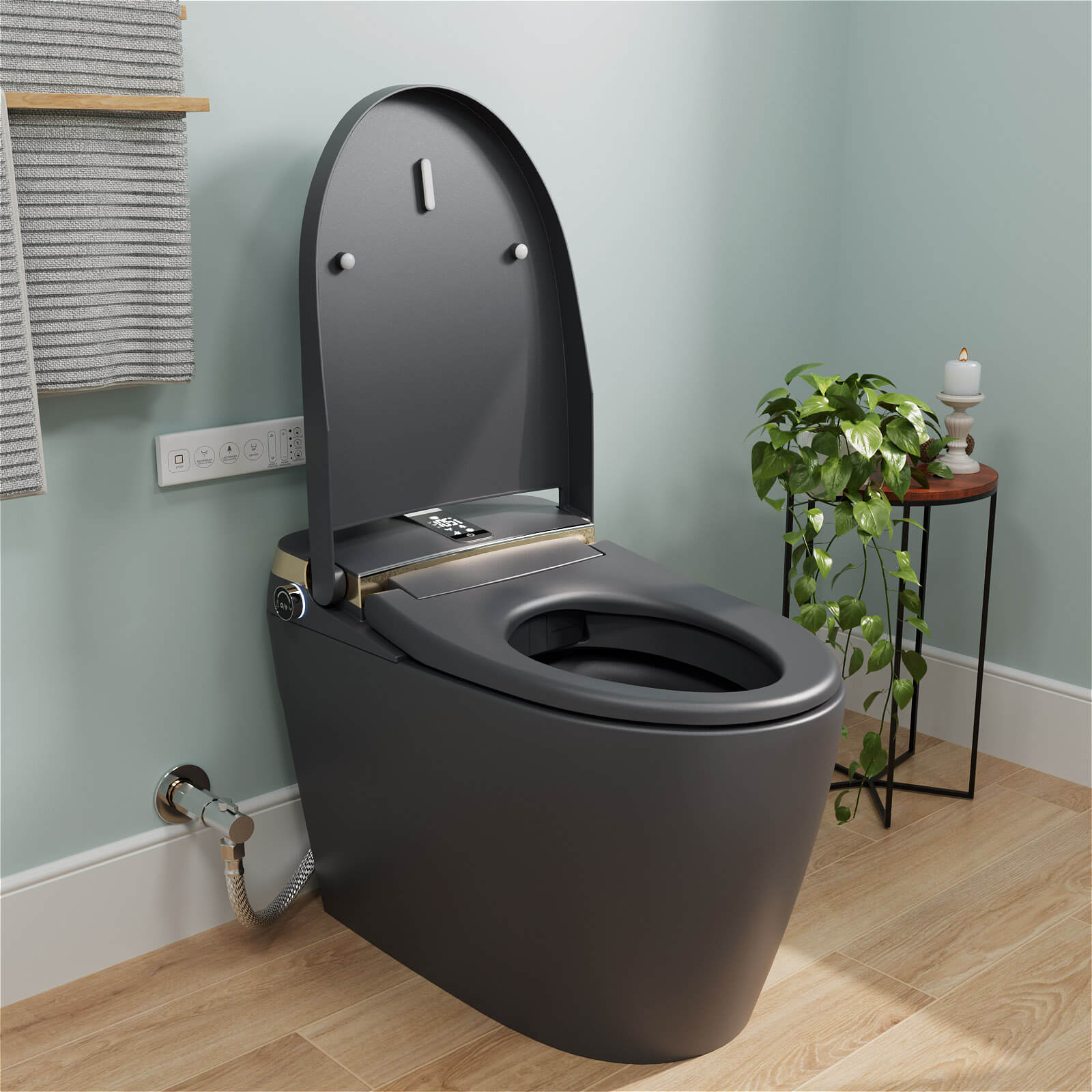 Tankless Elongated Smart Bidet Toilet with Heated Seat, Drying, Night Light - Image 31