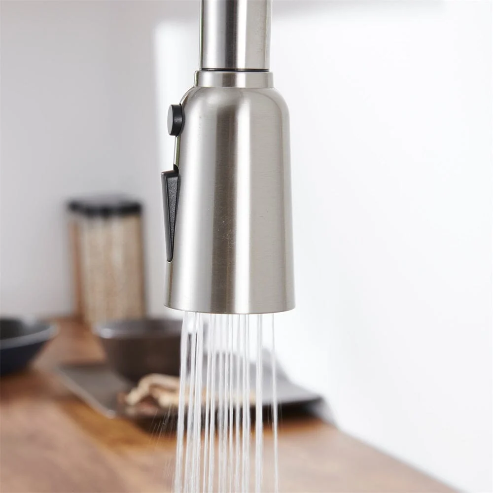 Giving Tree Kitchen Sink Faucet with Pull Out Sprayer Brushed Nickel - Image 4