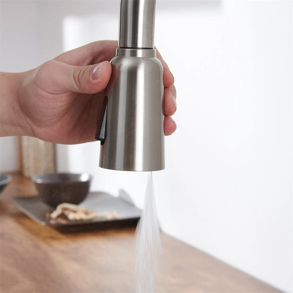 Giving Tree Kitchen Sink Faucet with Pull Out Sprayer Brushed Nickel - Image 5