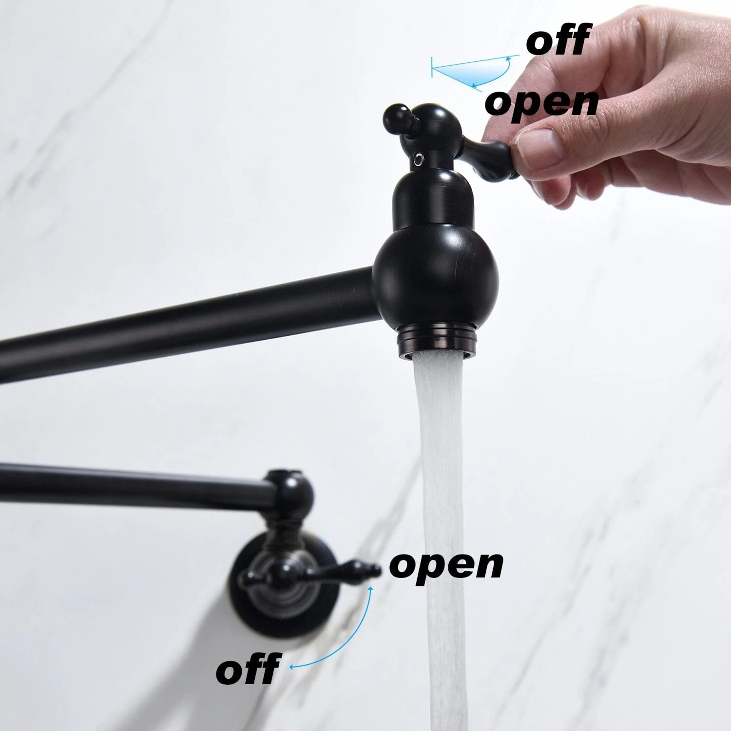 Giving Tree Wall Mounted 23'' Pot Filler Faucet Two-handle - Image 6