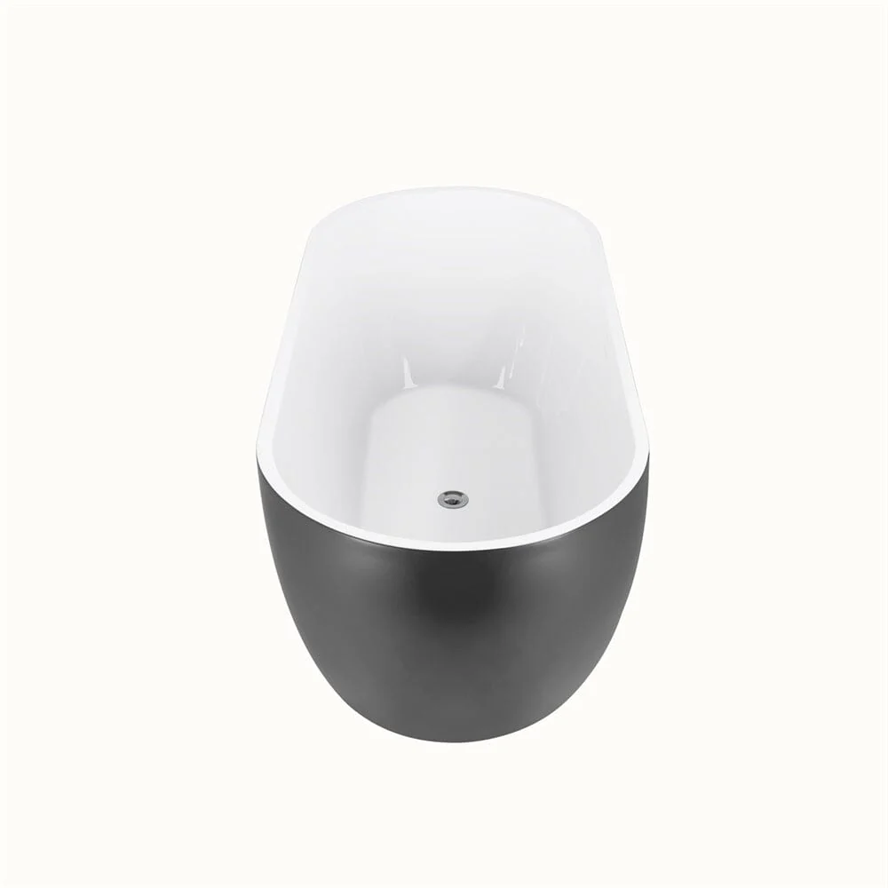 Mokleba 65'' Acrylic Oval Freestanding Soaking Bathtub with Drain - Image 17