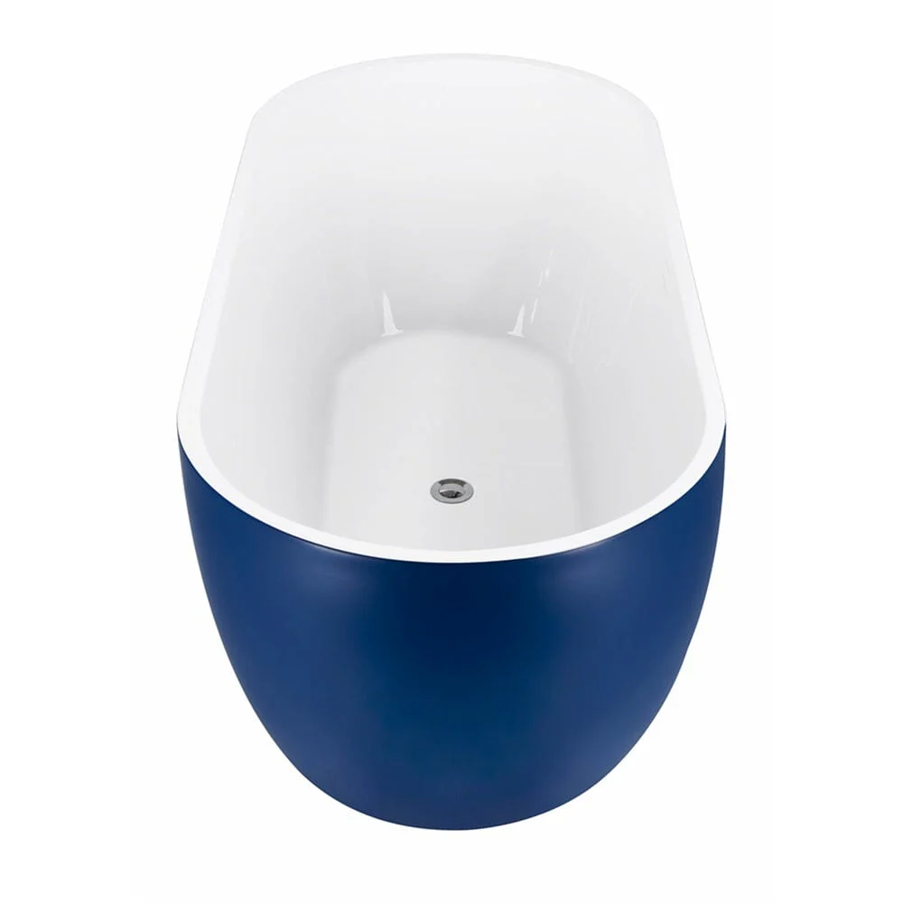 Mokleba 65'' Acrylic Oval Freestanding Soaking Bathtub with Drain - Image 32