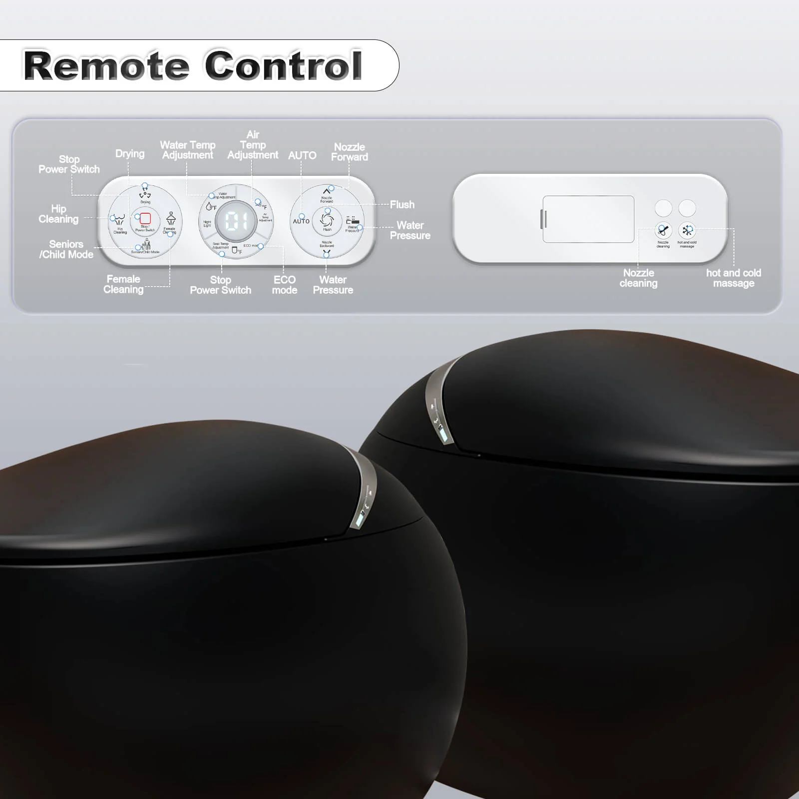 Modern Egg-Shaped Floor Mounted Smart Toilet with Built-in Water Tank - Image 27