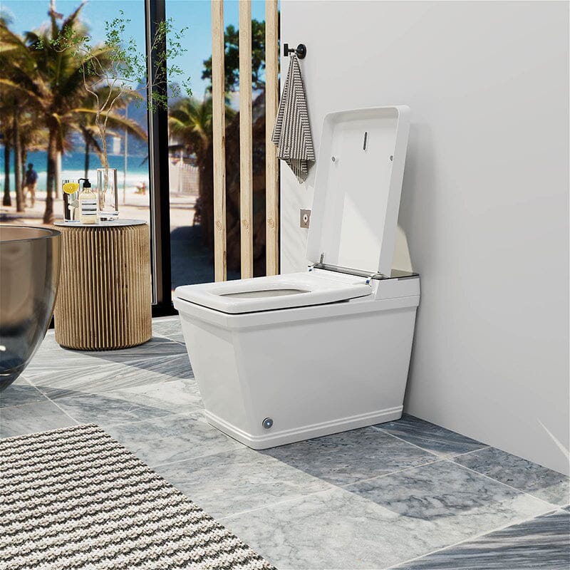 Modern Floor Mounted Square Smart Toilet with Remote Control and Automatic Cover - Image 5
