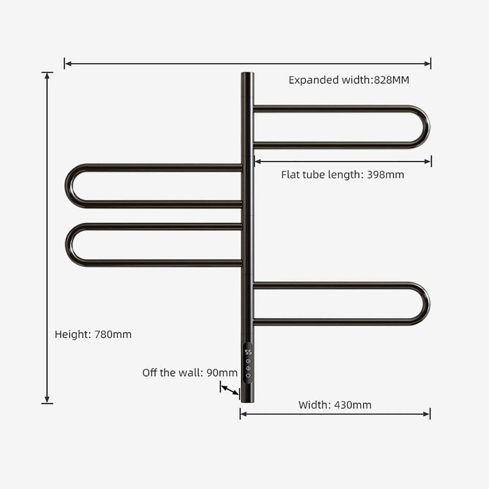 Modern Gray Wall Mounted Bathroom Towel Warmer - Image 14