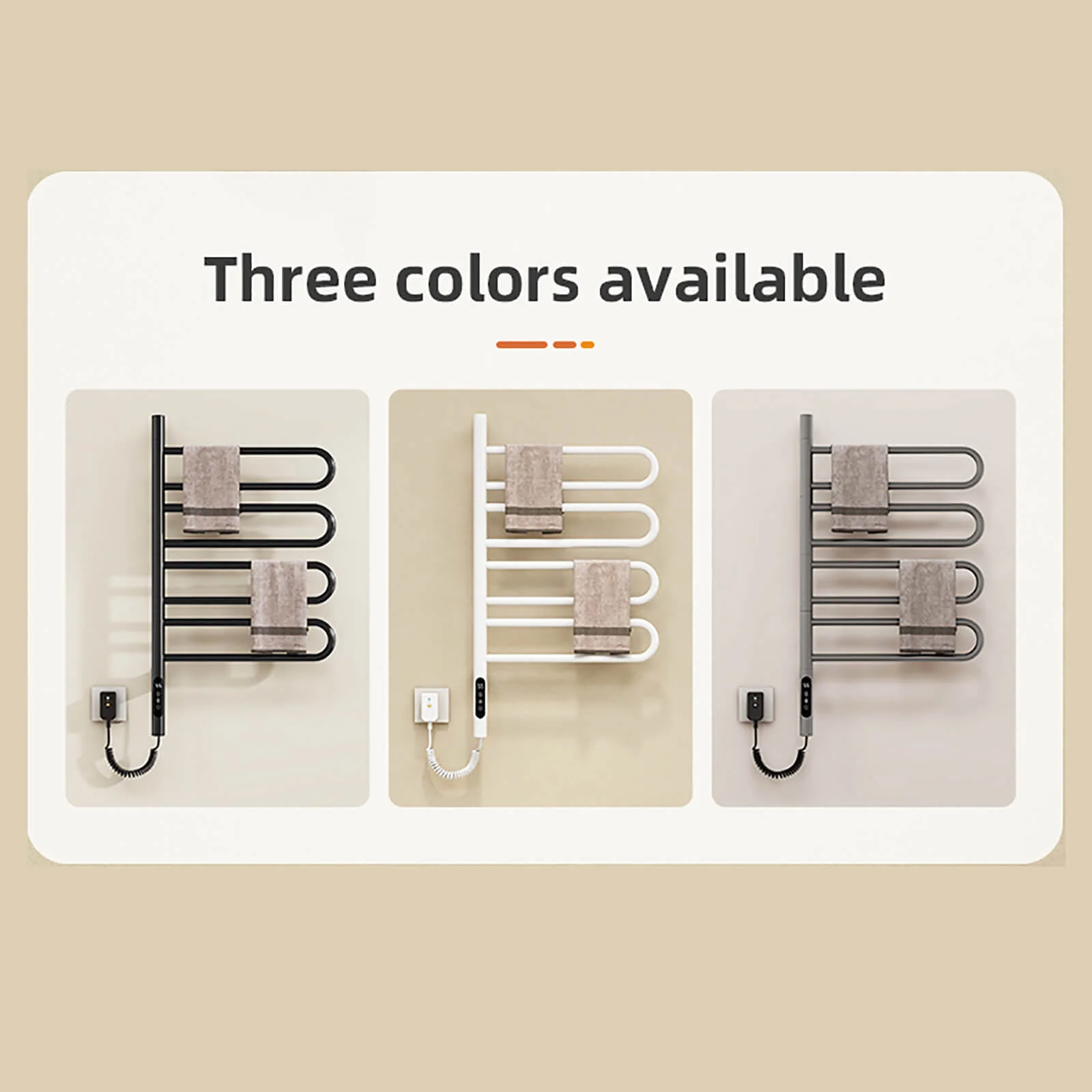 Modern Matte Black Wall Mounted Bathroom Towel Warmer - Image 14