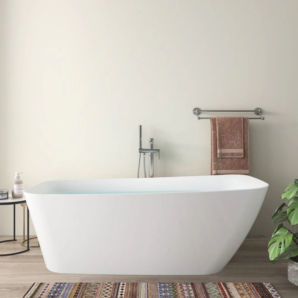 Mokleba 59" Acrylic Single Slipper Tub Freestanding Soaking Bathtub - Image 6