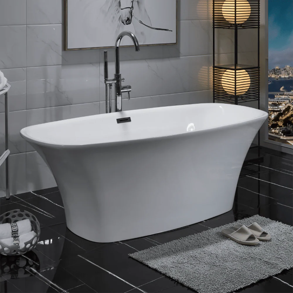 67'' x 23" Acrylic Skirted Bateau Shape Freestanding Bathtub With cUPC Certified - Image 7