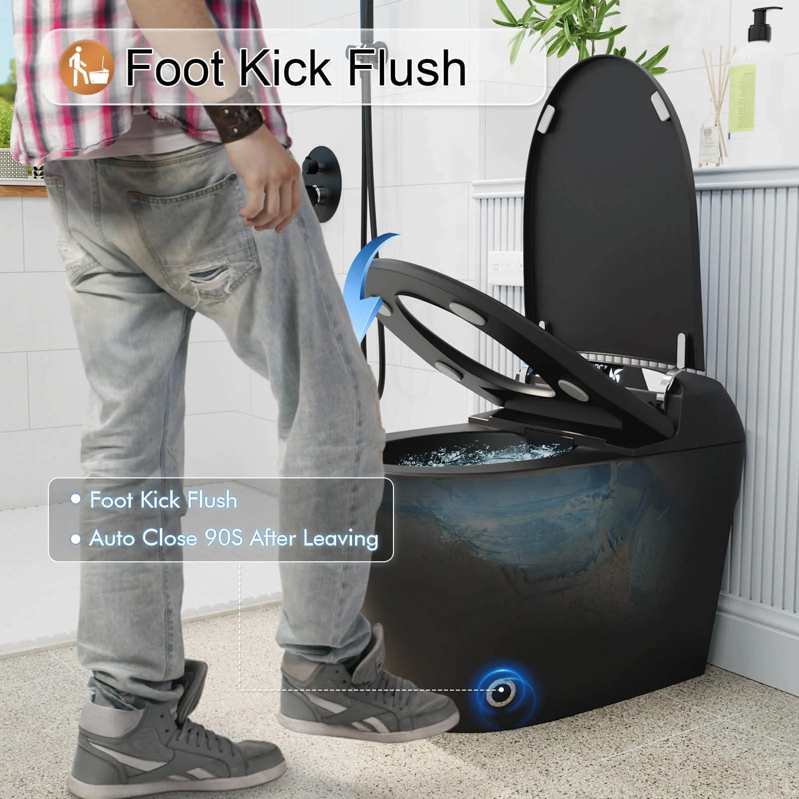 Giving Tree One-Piece Elongated Floor Smart Toilet with Bidet, Adjustable Mobile Drying - Image 12