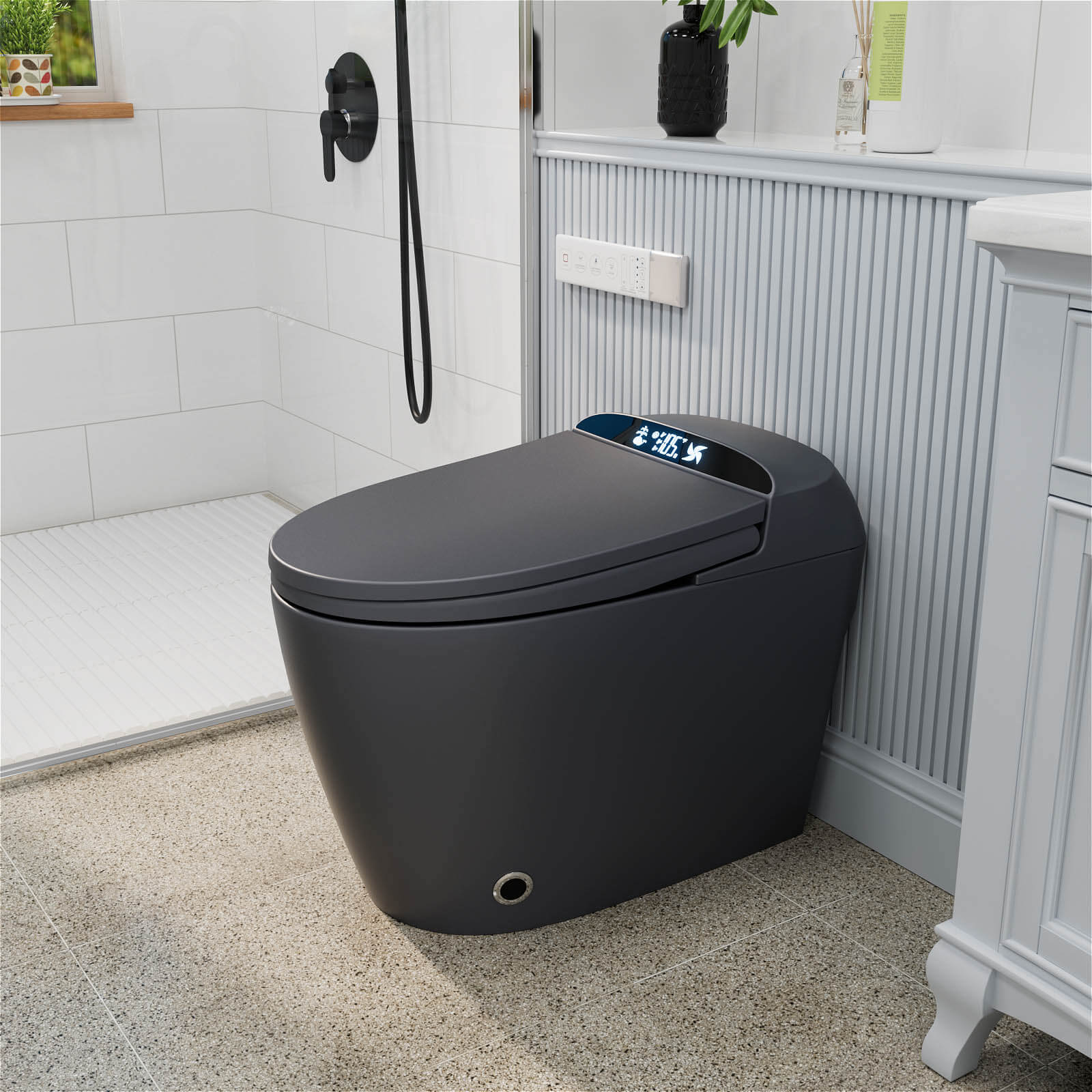 Giving Tree One-Piece Elongated Floor Smart Toilet with Bidet, Adjustable Mobile Drying - Image 17