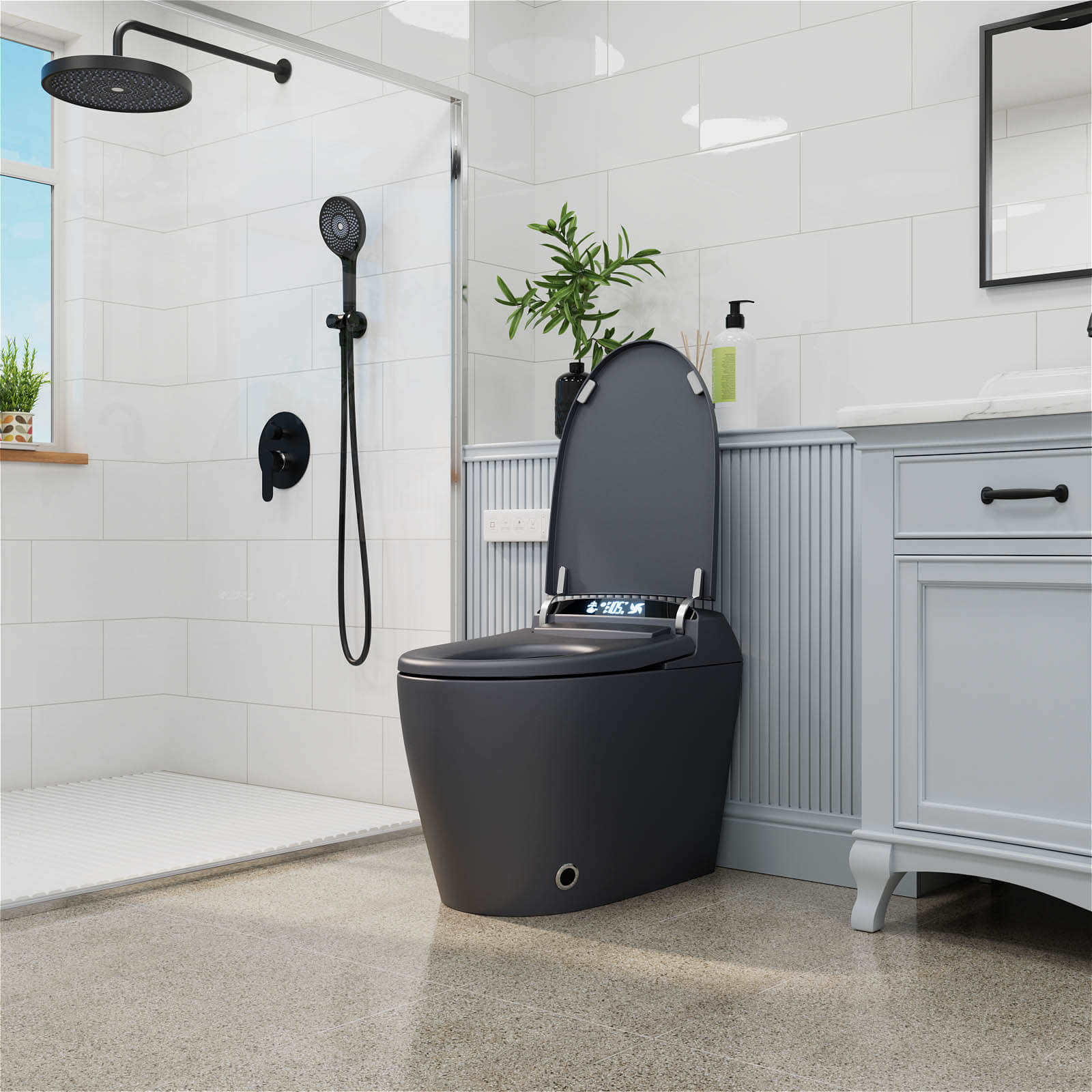 Giving Tree One-Piece Elongated Floor Smart Toilet with Bidet, Adjustable Mobile Drying - Image 21