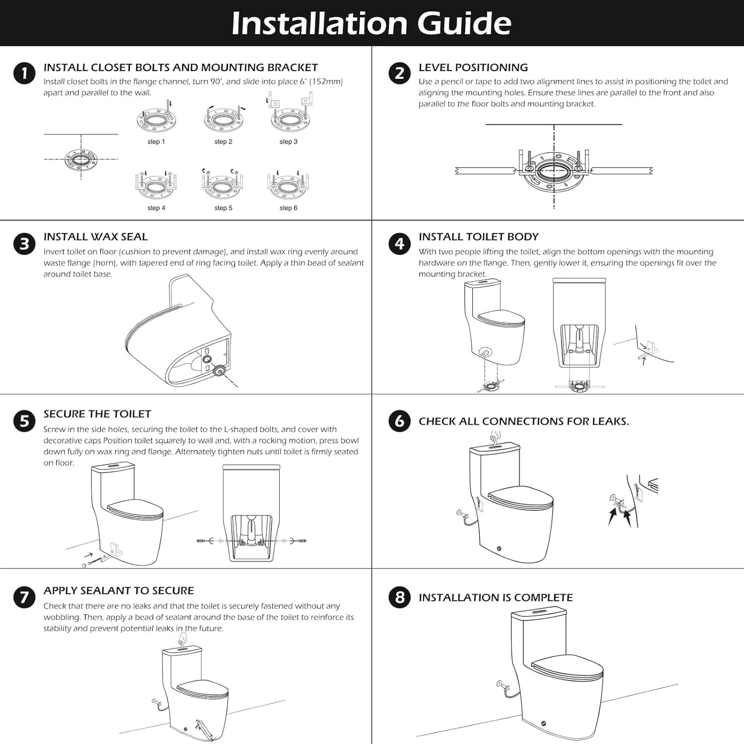 ADA Height One-Piece Toilet 1.1GPF/1.6 GPF Siphon Jet Dual Flushing with Toilet Seat - Image 16