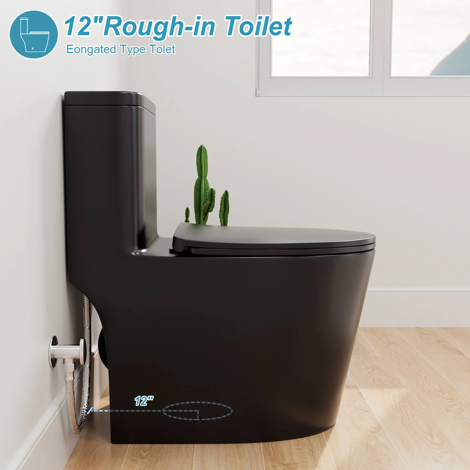 ADA Height One-Piece Toilet 1.1GPF/1.6 GPF Siphon Jet Dual Flushing with Toilet Seat - Image 24