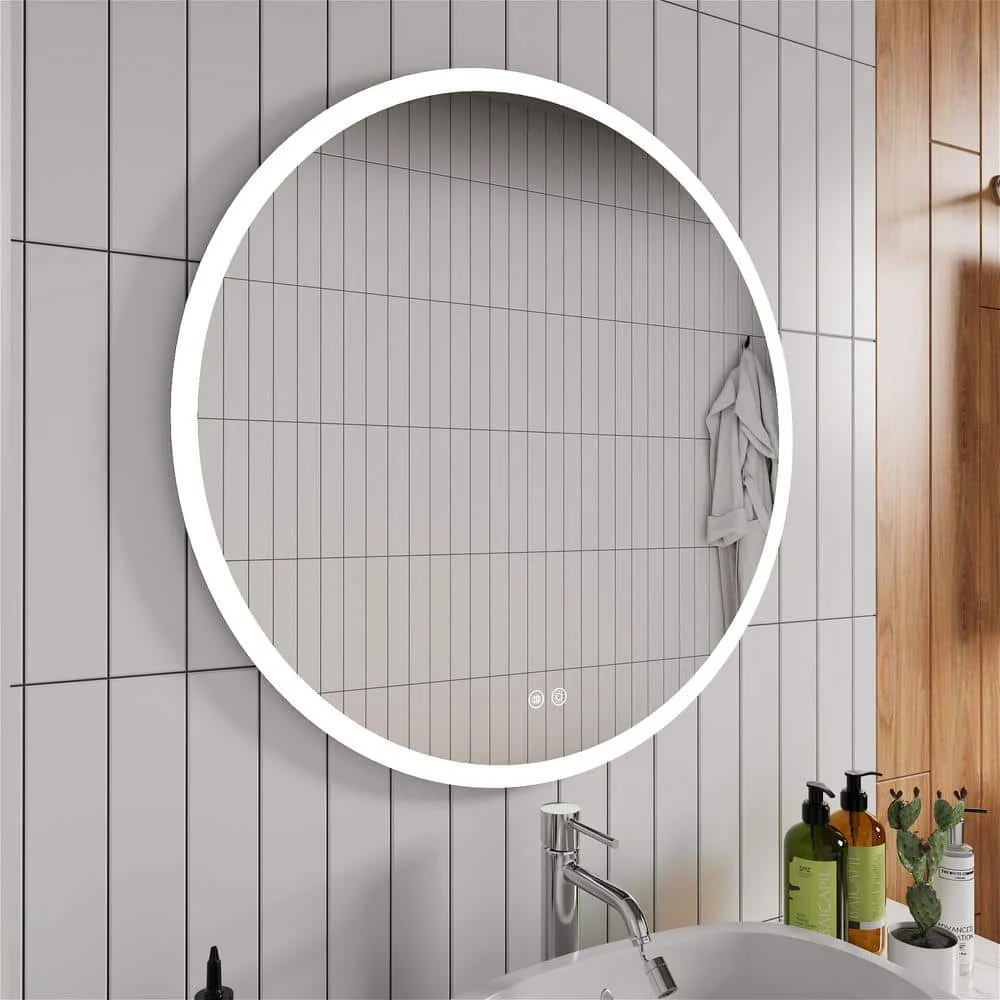 Giving Tree Round Frameless Bathroom Vanity Mirror with LED Light - Image 13