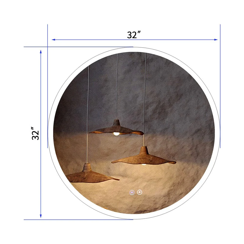 Giving Tree Round Frameless Bathroom Vanity Mirror with LED Light - Image 24