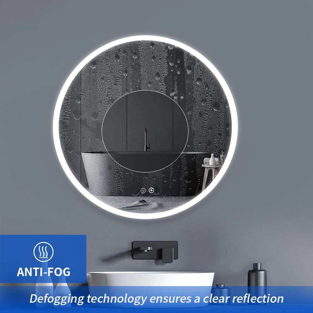 Giving Tree Round Frameless Bathroom Vanity Mirror with LED Light - Image 5