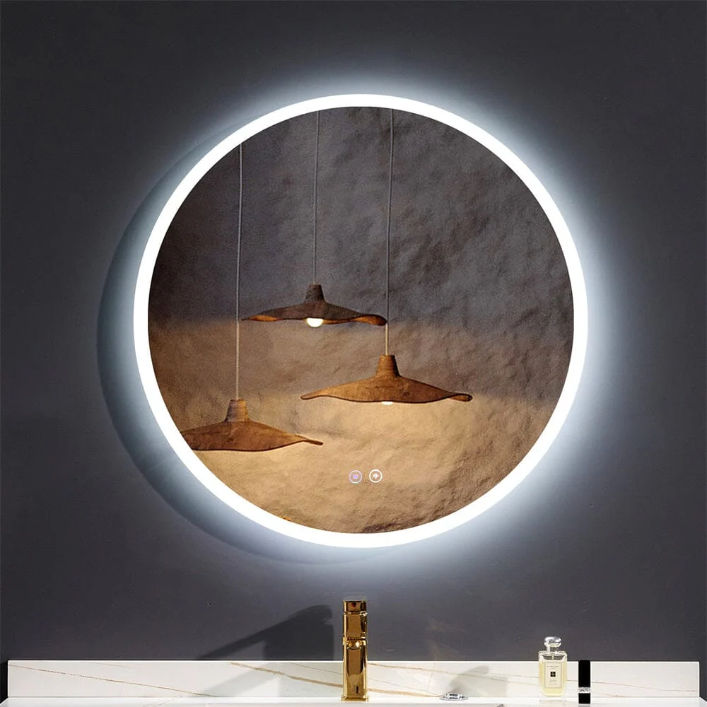 Giving Tree Round Frameless Bathroom Vanity Mirror with LED Light - Image 8