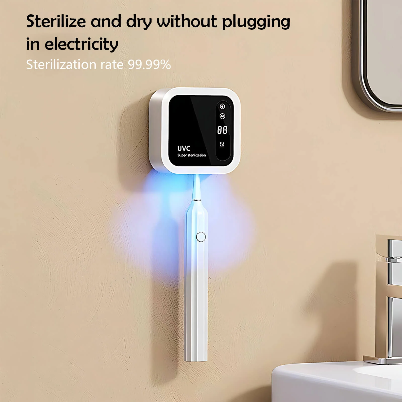 Sanitizer Electric Toothbrush Holder with UV Light for Bathroom - Image 6