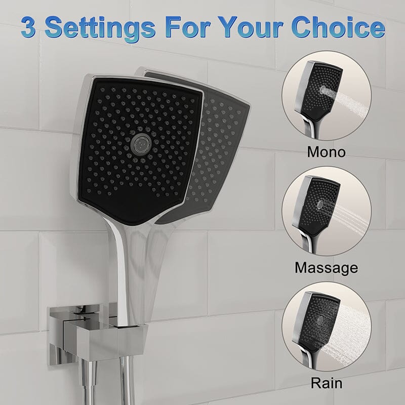 Shower Set 14" Rectangular Ceiling Shower Head with Hand Shower - Image 24