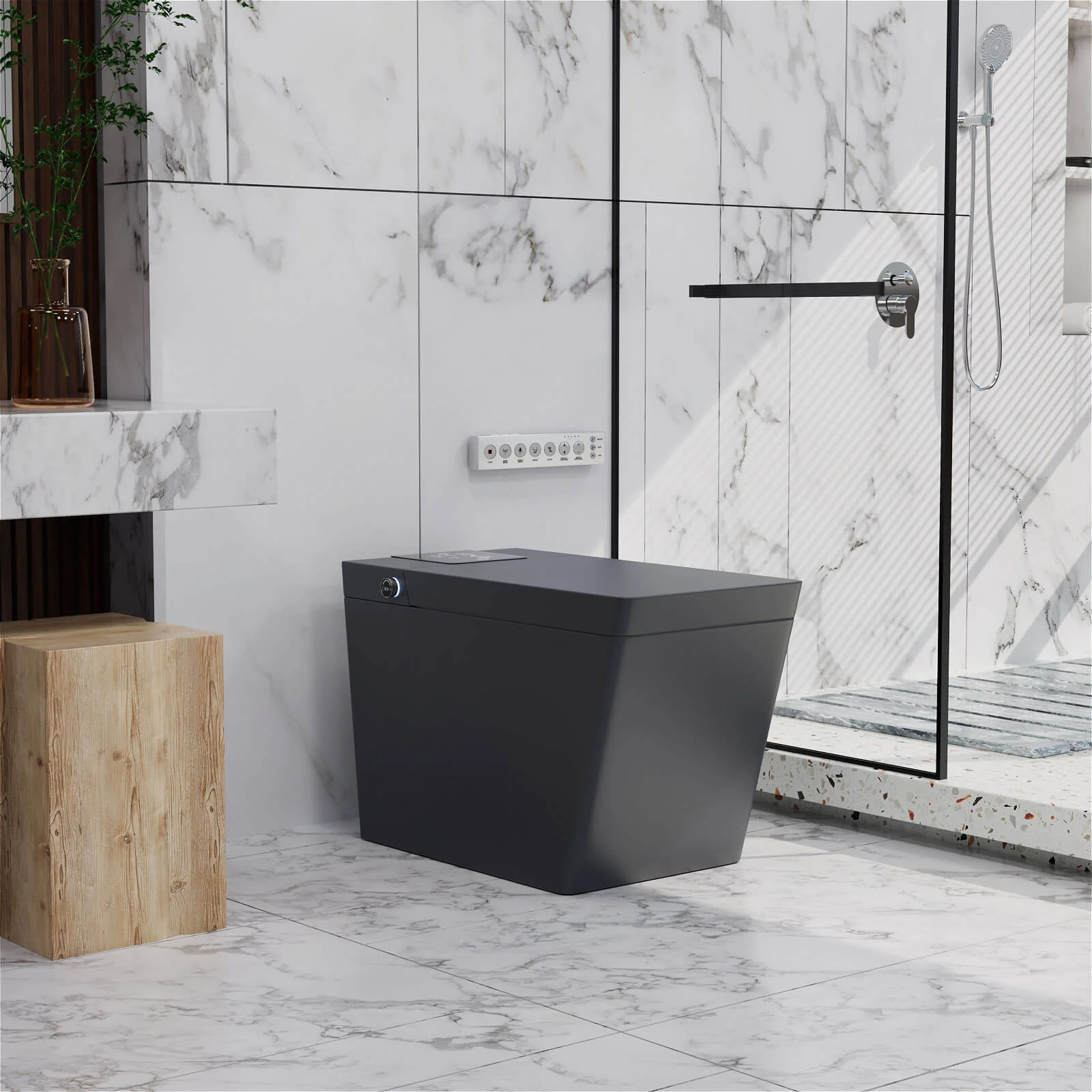 Giving Tree Smart Square One-Piece Floor Toilet with Remote Control and Automatic Cover - Image 19