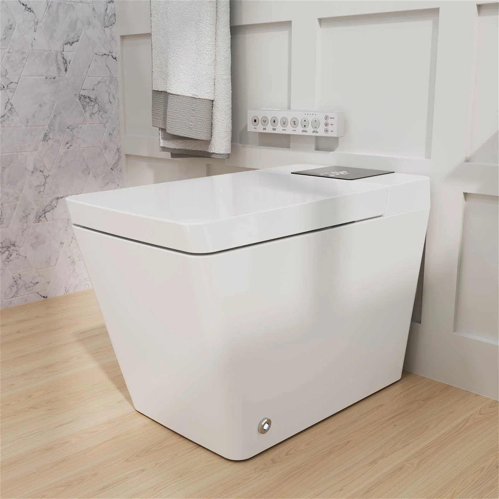 Square Smart Bidet Toilet with Water Tank, Radar Sensor, Heated Seat, Drying Function - Image 17
