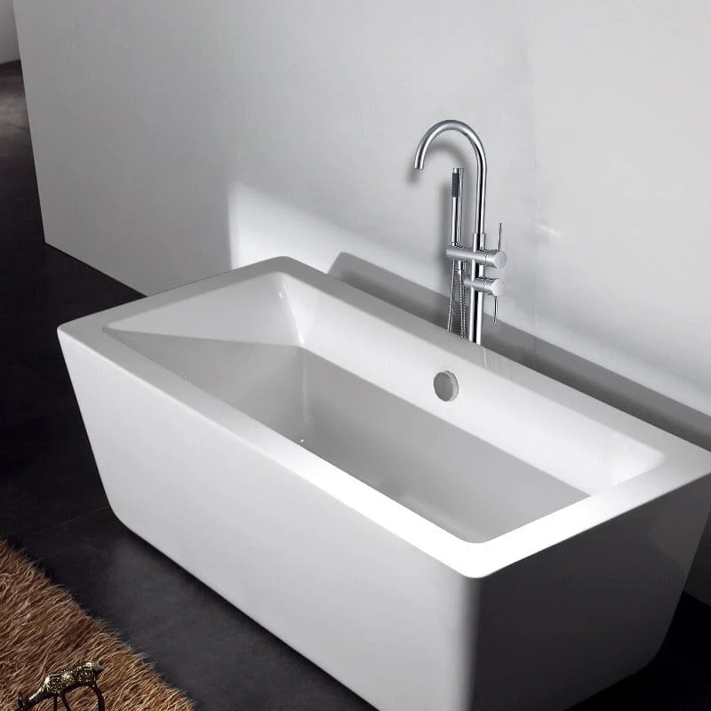 37'' Silver Retro Independent Freestanding Tub Filler Faucet - Image 3