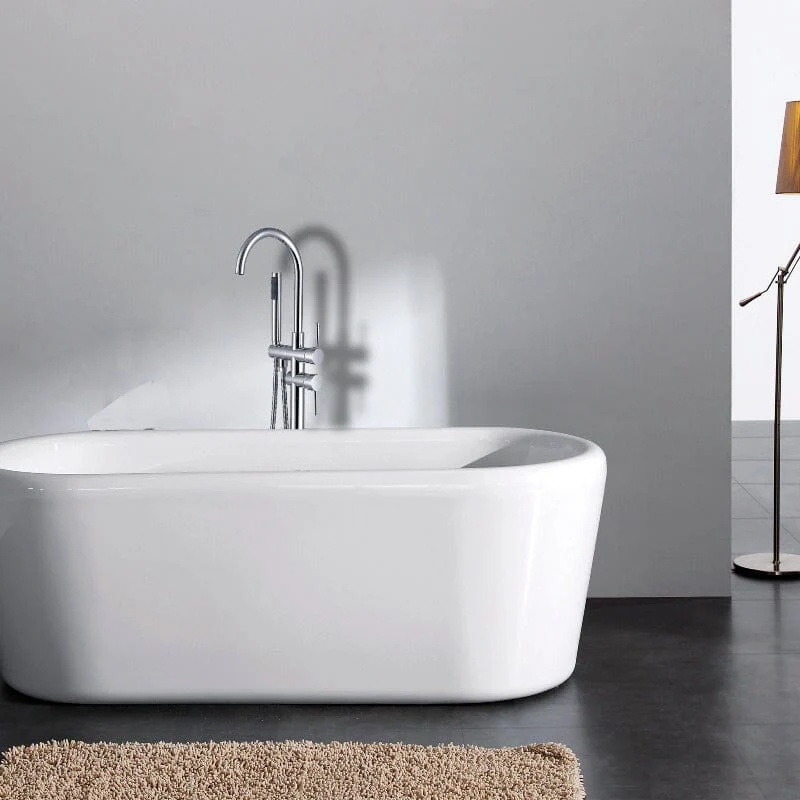 37'' Silver Retro Independent Freestanding Tub Filler Faucet - Image 4