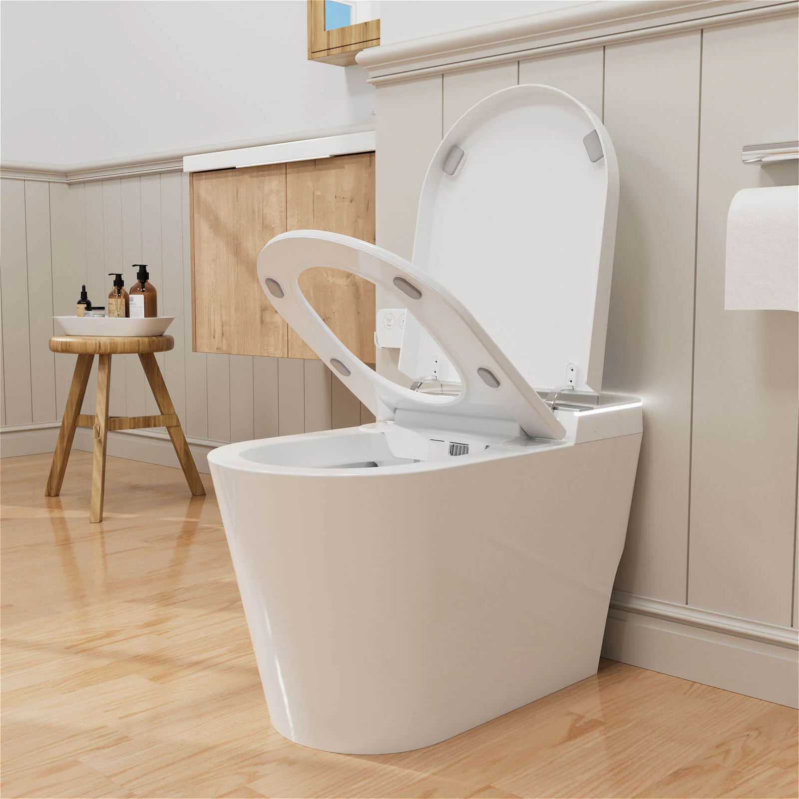 Touchless Auto Flushing Smart Toilet with Ambient Light & Water Tank - Image 4