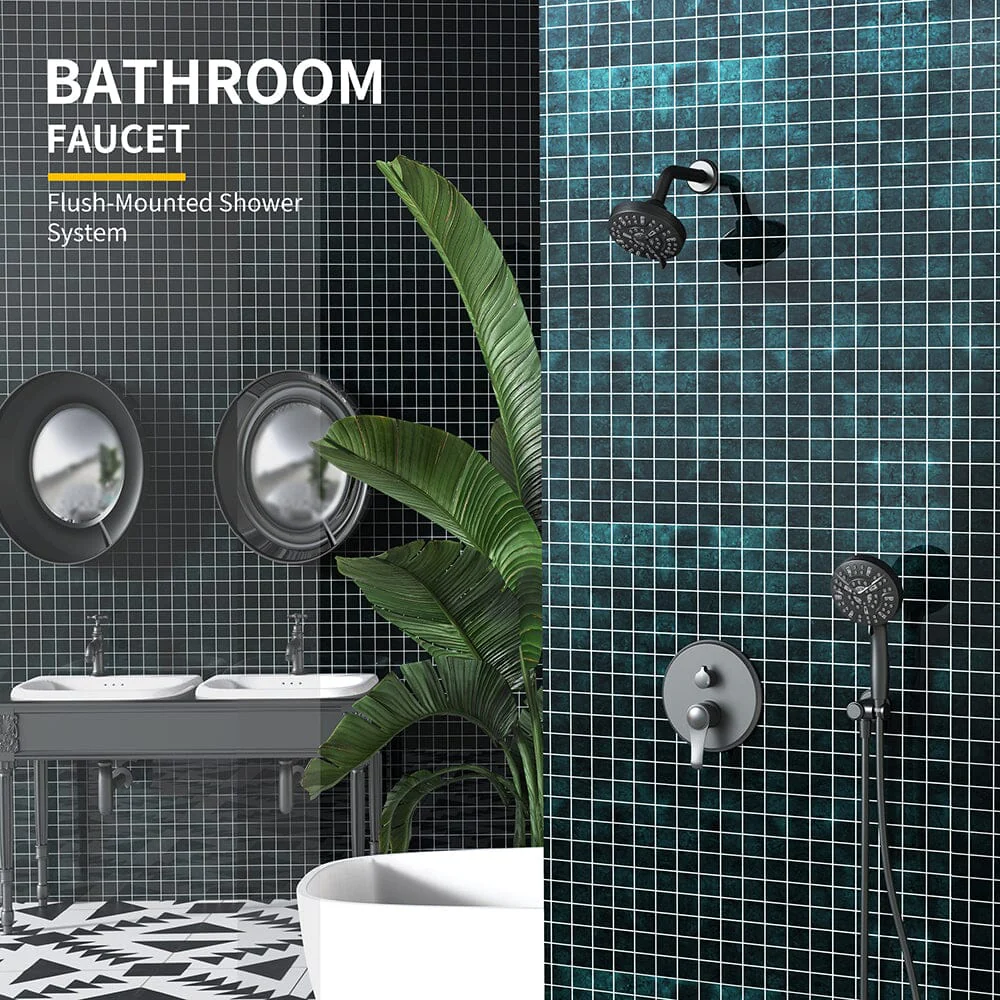 Wall Mounted 14 Spray High Pressure Shower Head and Hand Shower - Image 23