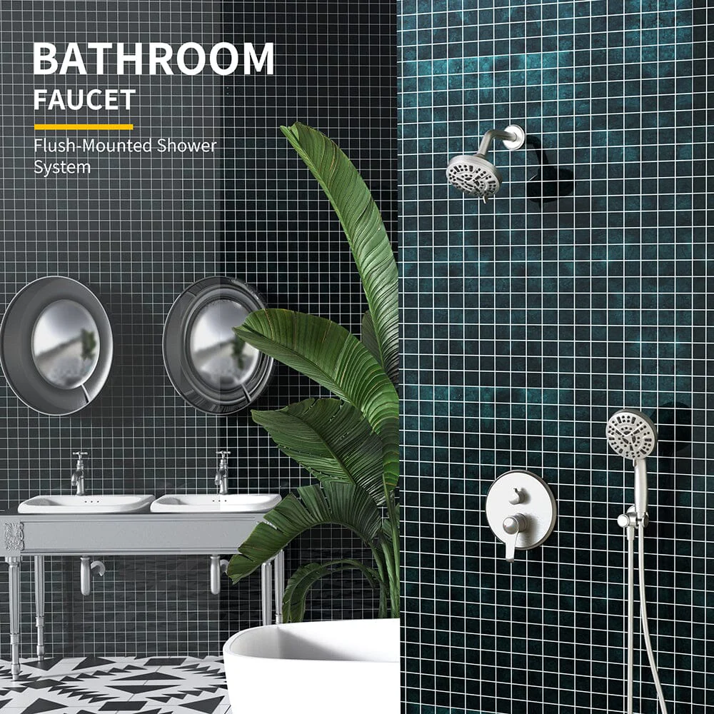Wall Mounted 14 Spray High Pressure Shower Head and Hand Shower - Image 7