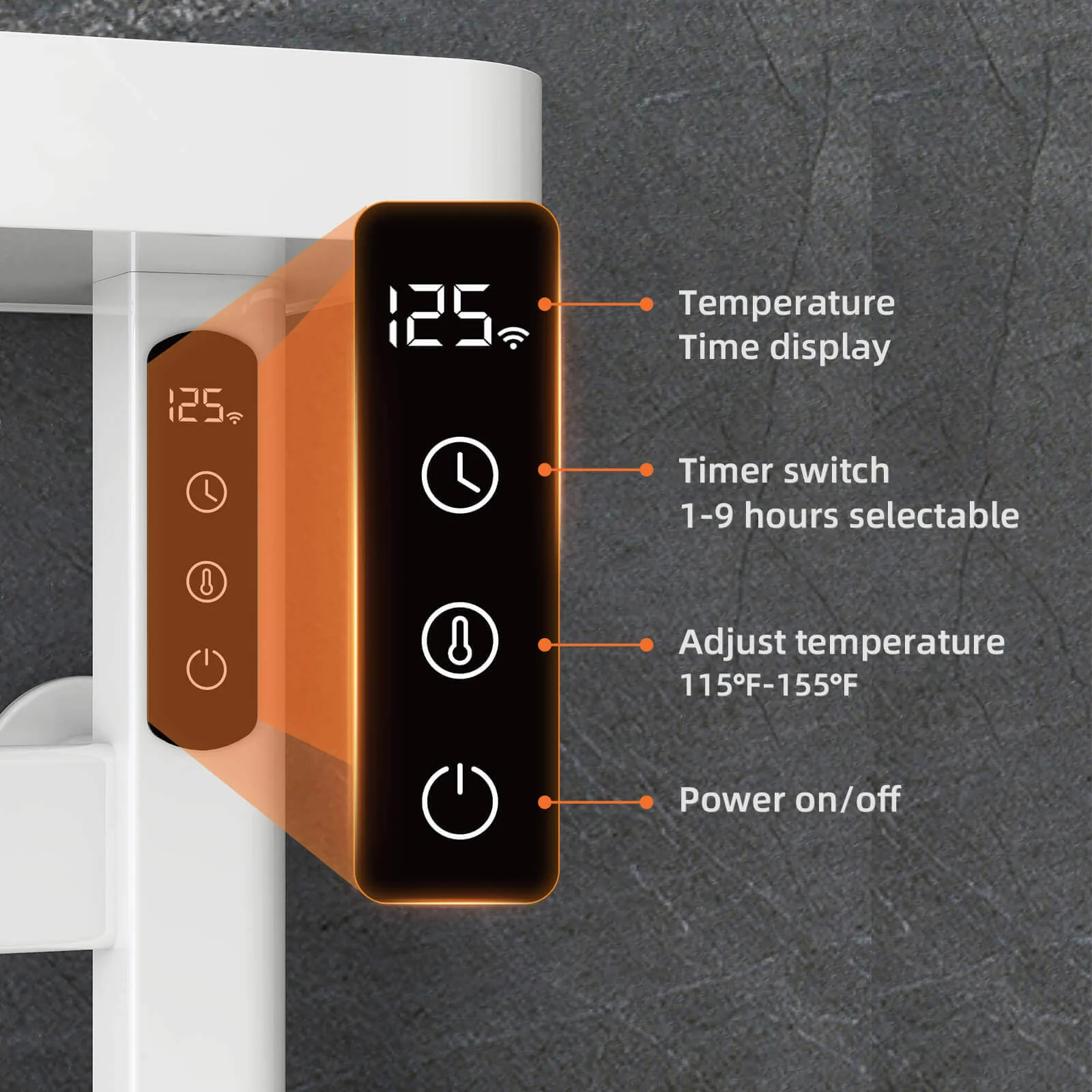 White Plug-In Heated Towel Rack - Image 8