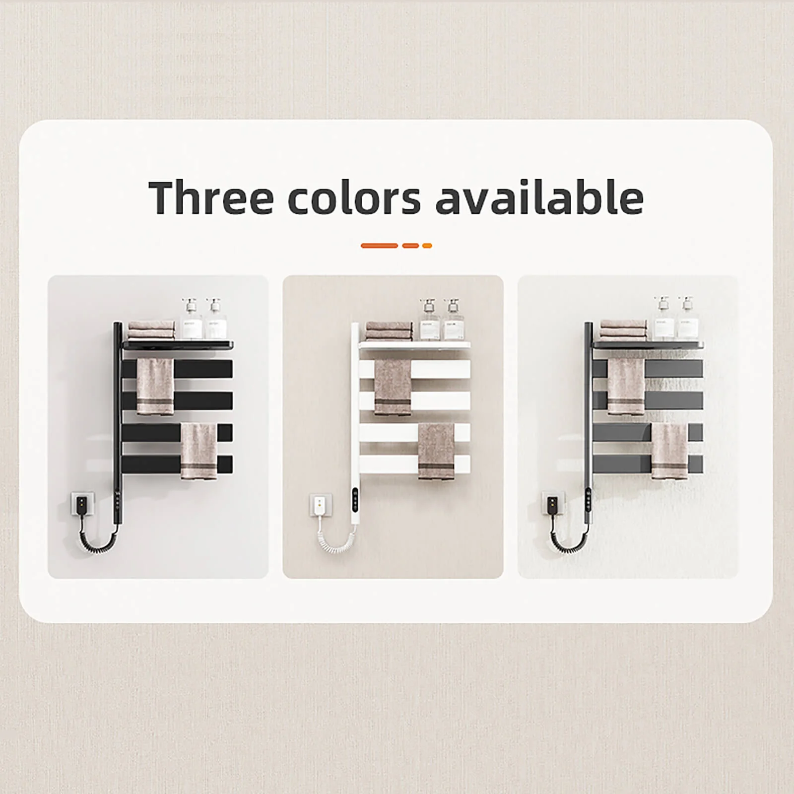 White Smart Towel Warmer with Timer Function - Image 11